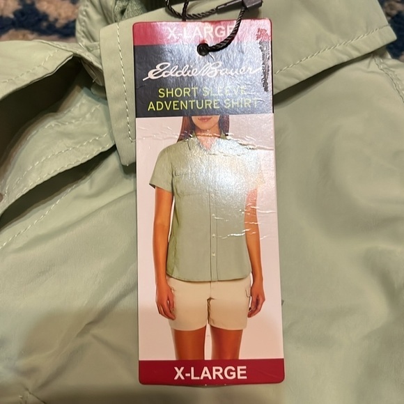 NWT Eddie Bauer short sleeved adventure shirt quiet green - Picture 7 of 7